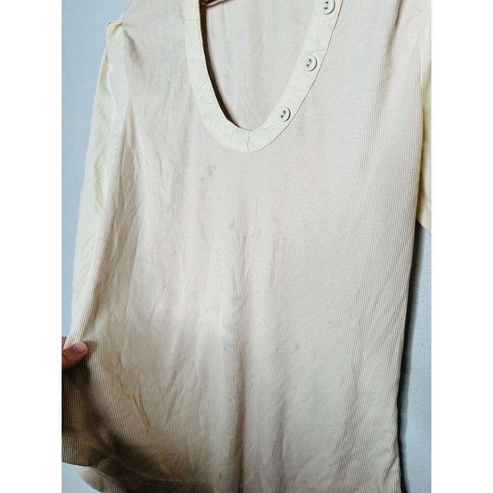 AREA STARS Off White Knit Sweater Scoop Neck Puff Long Sleeves Sweater Size M - Picture 7 of 10